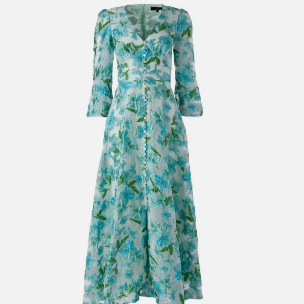 Abbey Glass Brooke Gown Tropical Organza Maxi Dress